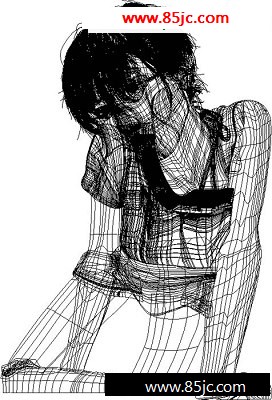 Illustrator实例:MM人像